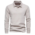 Men cotton blend polo sweater classic collar button-down casual fit