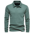 Men cotton blend polo sweater classic collar button-down casual fit