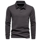 Men cotton blend polo sweater classic collar button-down casual fit