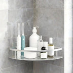Wall-mounted shower caddy organizer rustproof 1 and 2 tier silver and black
