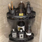 Wall-mounted shower caddy organizer rustproof 1 and 2 tier silver and black