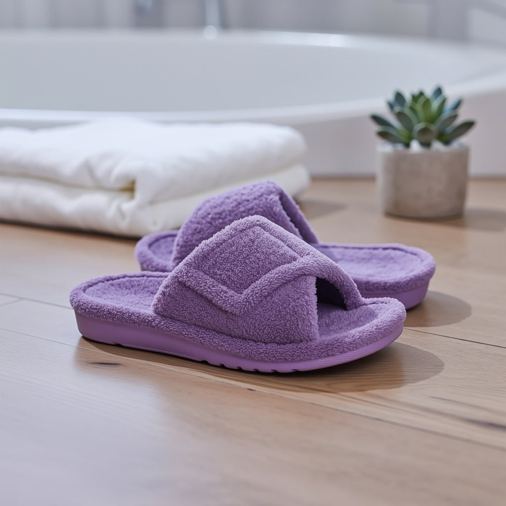 Orthopedic Slippers Women Terry Lined Lightweight Breathable Soft Sole