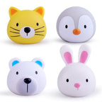 Light-up sea animal bath toys set of 4 with fishing net for kids