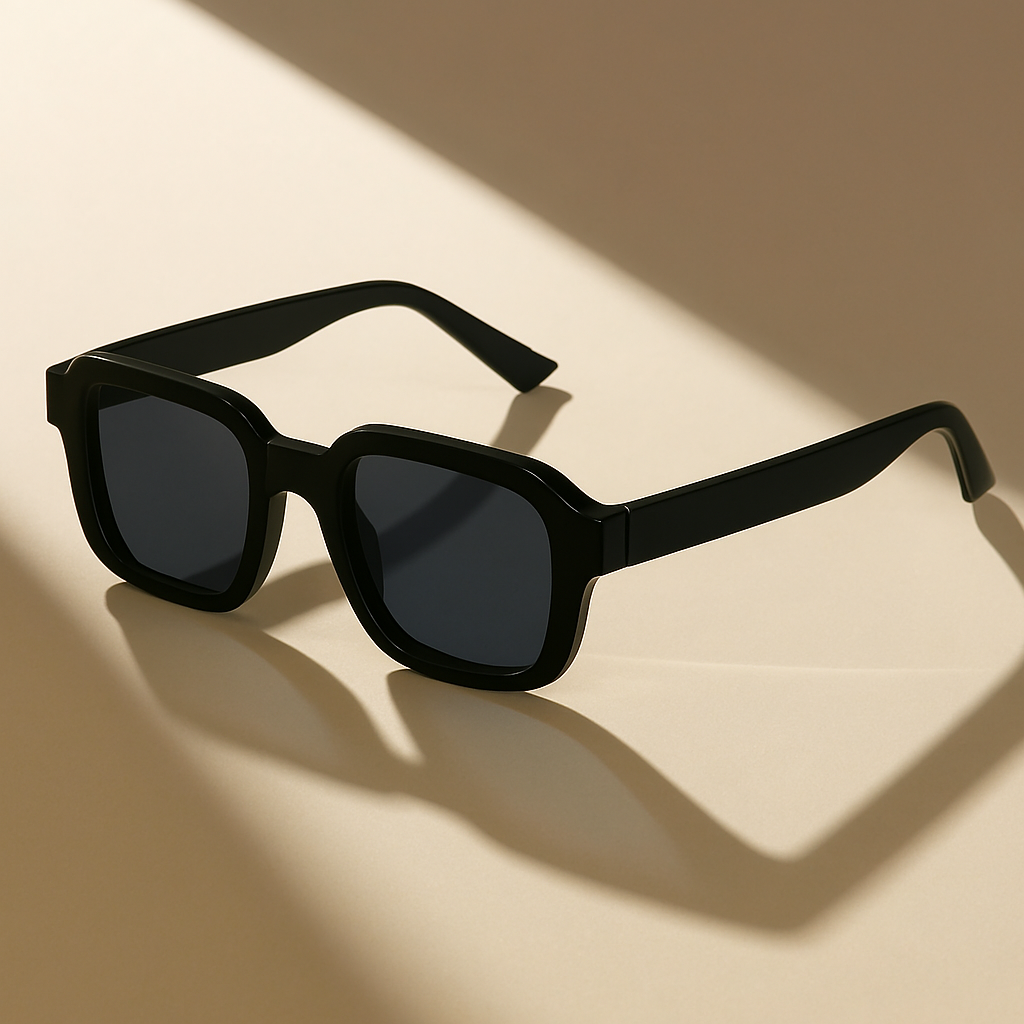 Acetate bold frame retro sunglasses with full UV protection in leopard black and yellow