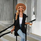 Women knit open front cardigan long sleeve in multiple colors
