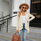 Women knit open front cardigan long sleeve in multiple colors