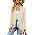 Women knit open front cardigan long sleeve in multiple colors