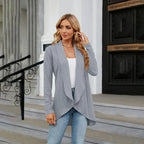 Women knit open front cardigan long sleeve in multiple colors