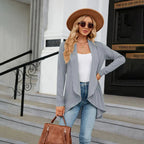 Women knit open front cardigan long sleeve in multiple colors