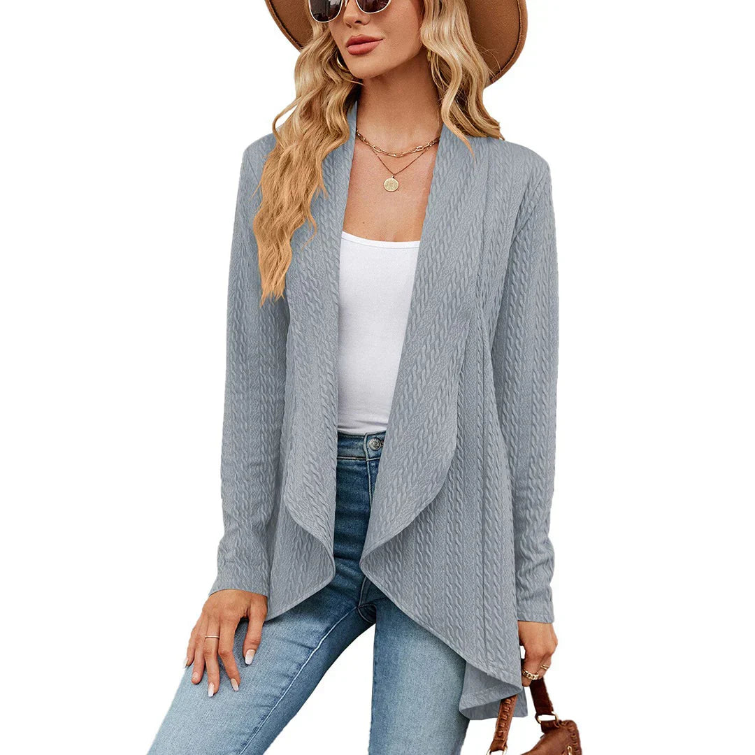 Women knit open front cardigan long sleeve in multiple colors