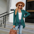 Women knit open front cardigan long sleeve in multiple colors