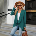 Women knit open front cardigan long sleeve in multiple colors