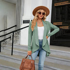 Women knit open front cardigan long sleeve in multiple colors
