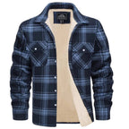 Women plaid fleece lined shacket button-up sherpa interior fall winter