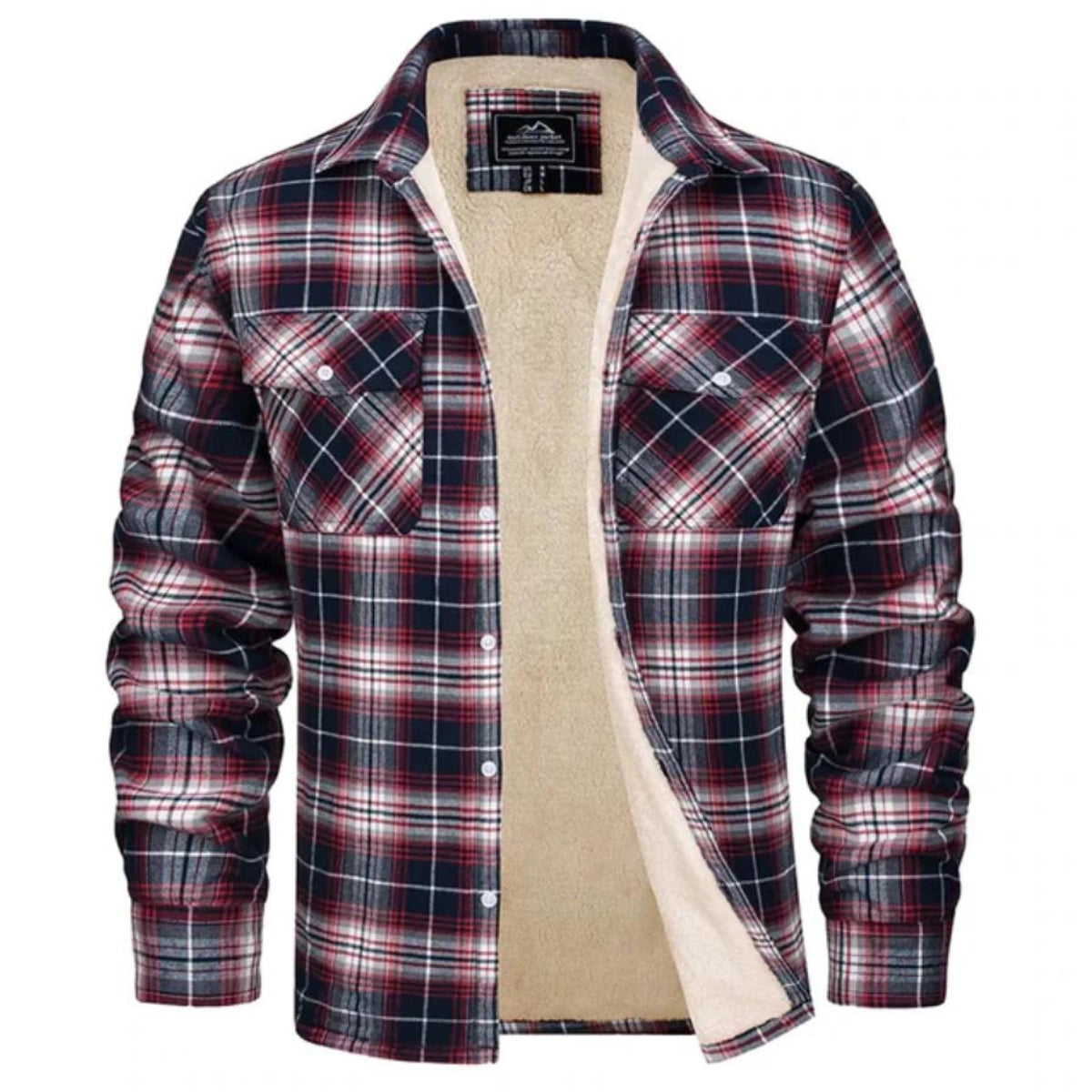 Women plaid fleece lined shacket button-up sherpa interior fall winter