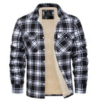 Women plaid fleece lined shacket button-up sherpa interior fall winter