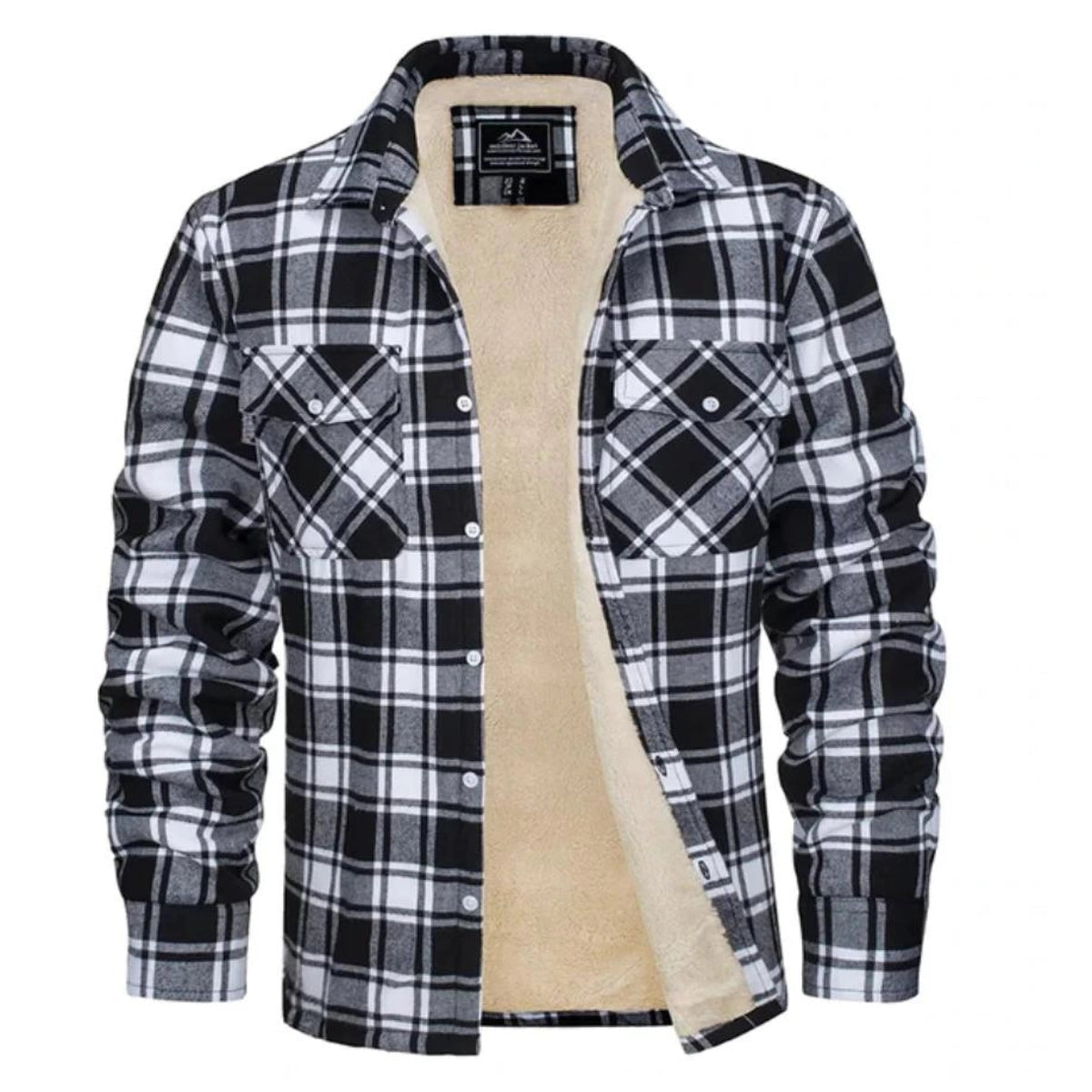 Women plaid fleece lined shacket button-up sherpa interior fall winter