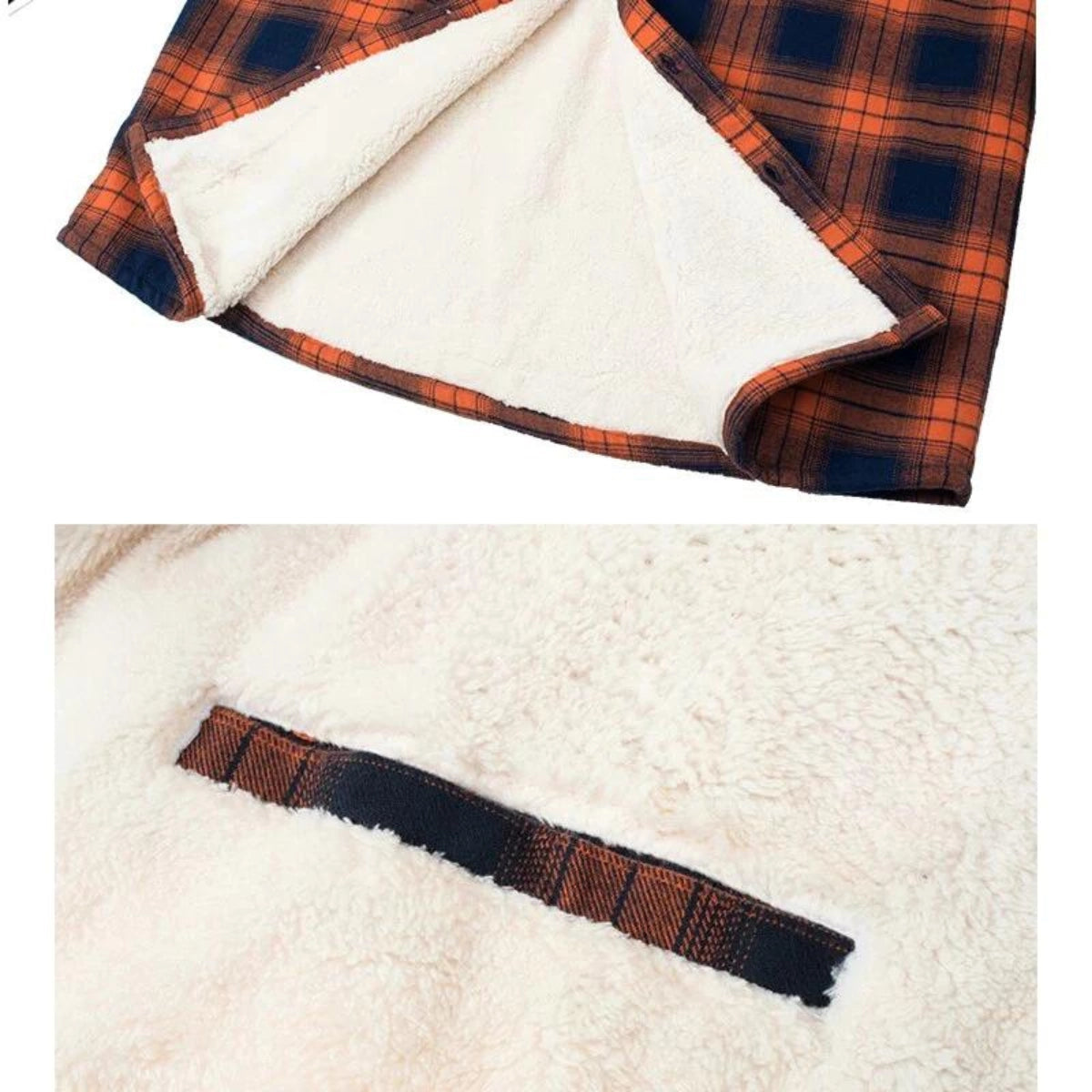 Women plaid fleece lined shacket button-up sherpa interior fall winter