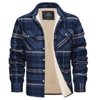Women plaid fleece lined shacket button-up sherpa interior fall winter