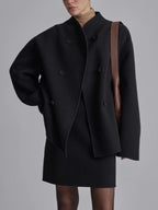 Women's button coat relaxed fit plush fabric, available in Brown, Grey, Black, Khaki