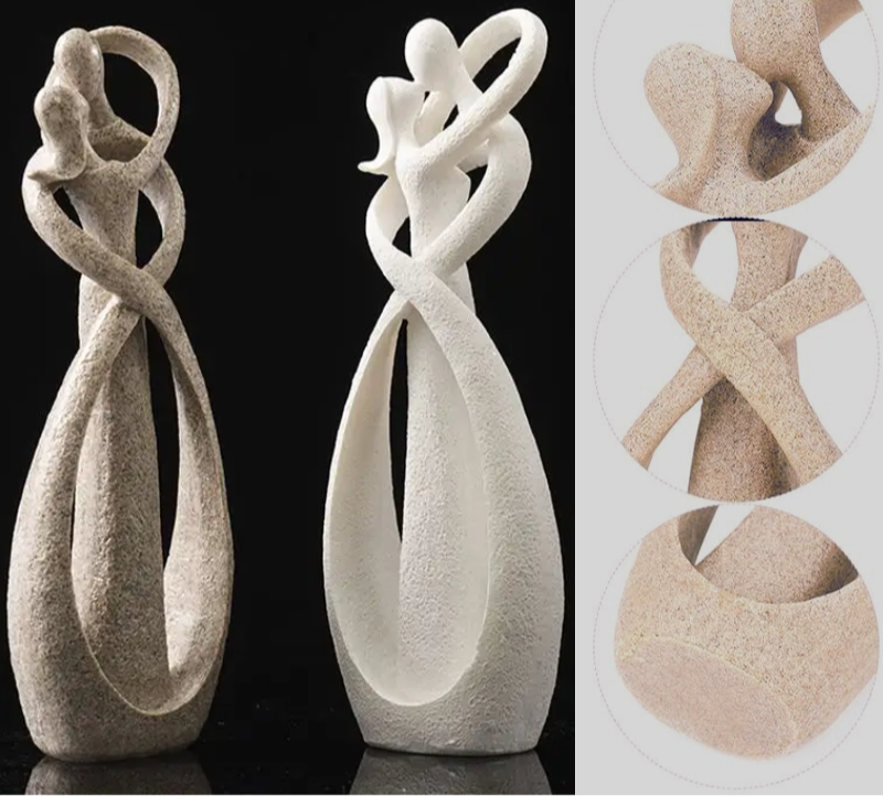 Abstract sculpture eternal embrace figurine, romantic decorative statue 23cm
