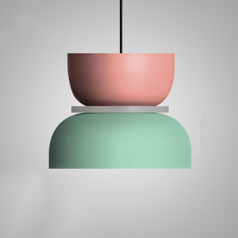 Nordic dome pendant light dual-tone zinc alloy LED 1-light ceiling fixture