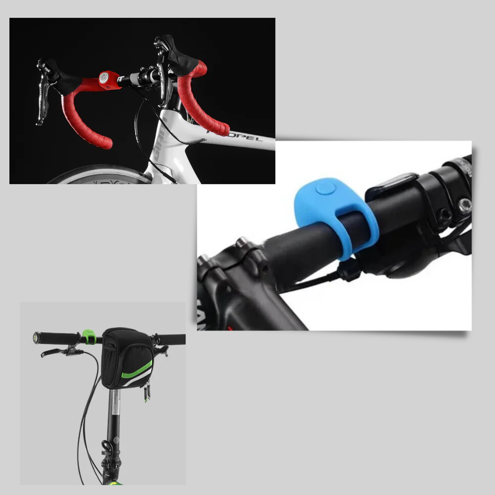 Silicone bike horn 110dB three tone splash resistant compact handlebar mount