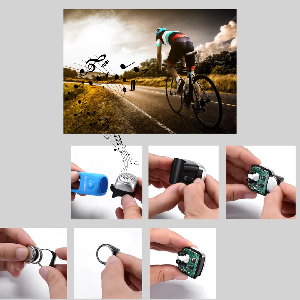 Silicone bike horn 110dB three tone splash resistant compact handlebar mount
