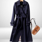 Women insulated mid length trench coat available in multiple colors