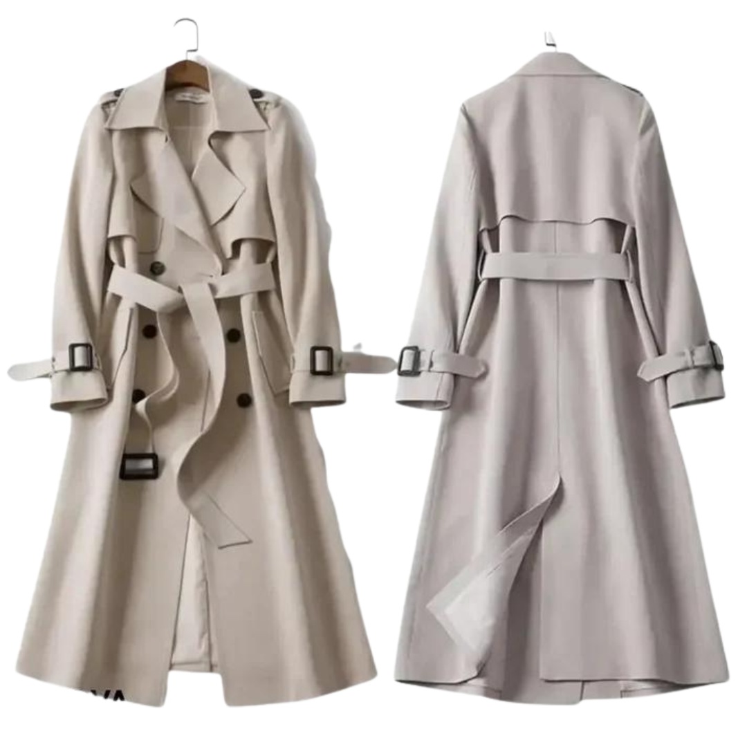 Women insulated mid length trench coat available in multiple colors