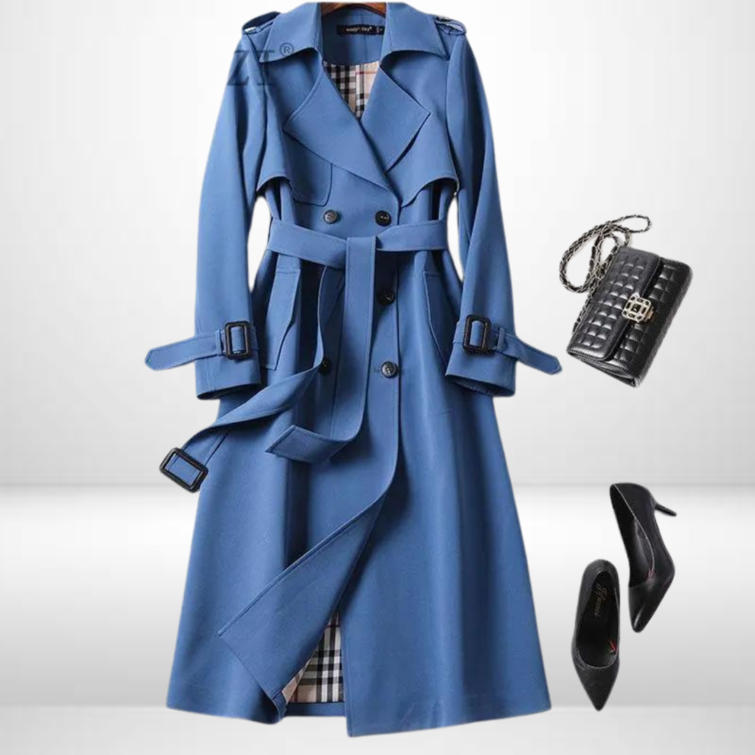 Women insulated mid length trench coat available in multiple colors