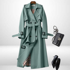 Women insulated mid length trench coat available in multiple colors