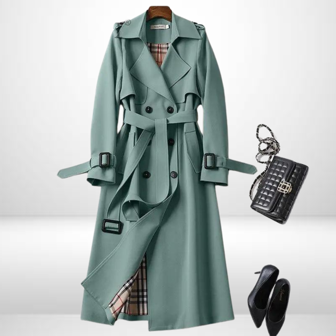 Women insulated mid length trench coat available in multiple colors
