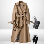 Women insulated mid length trench coat available in multiple colors