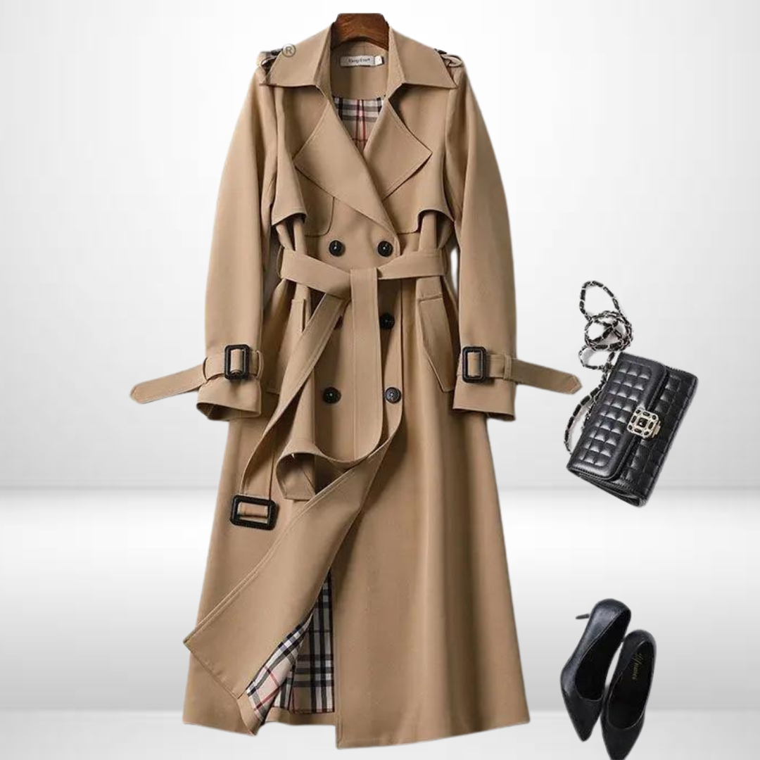 Women insulated mid length trench coat available in multiple colors