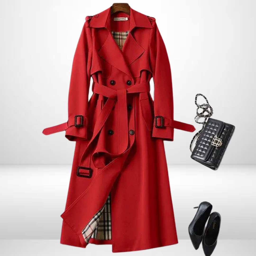 Women insulated mid length trench coat available in multiple colors
