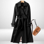 Women insulated mid length trench coat available in multiple colors