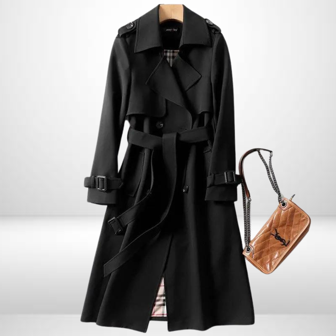 Women insulated mid length trench coat available in multiple colors