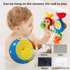 Kids bath toy water play set with suction cup wall track, educational toddler toy
