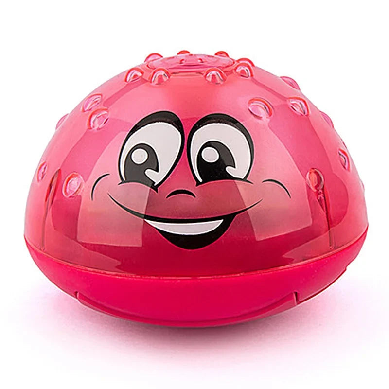 LED water spray ball bath toy with color-changing lights for toddlers
