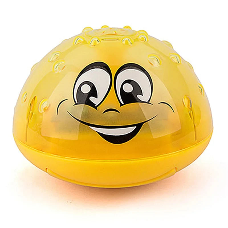 LED water spray ball bath toy with color-changing lights for toddlers
