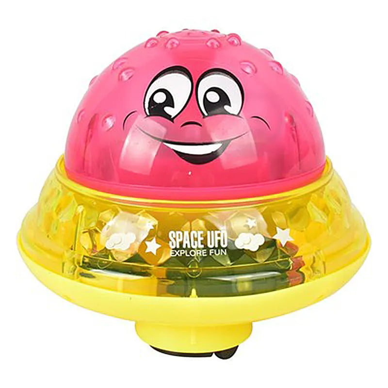 LED water spray ball bath toy with color-changing lights for toddlers