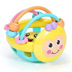 Teething sensory ball for babies, colorful rattle teether for gum relief