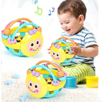 Teething sensory ball for babies, colorful rattle teether for gum relief