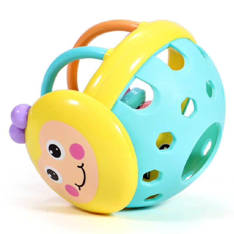 Teething sensory ball for babies, colorful rattle teether for gum relief