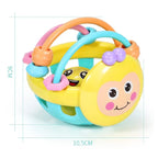 Teething sensory ball for babies, colorful rattle teether for gum relief