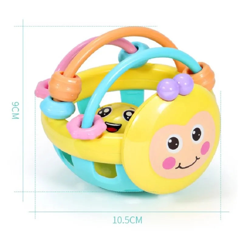 Teething sensory ball for babies, colorful rattle teether for gum relief