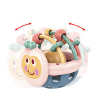 Teething sensory ball for babies, colorful rattle teether for gum relief