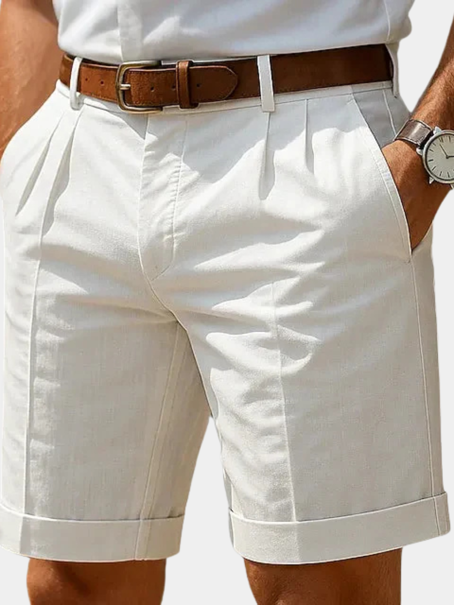 Men's tailored shorts breathable structured fit for summer, smart casual