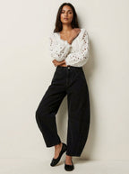 Women's baggy jeans high waist relaxed fit casual denim